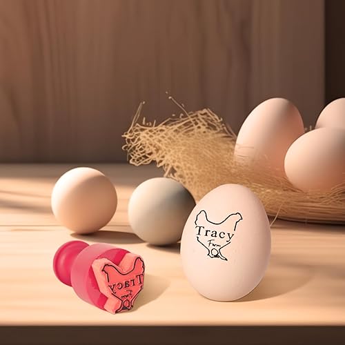 Miniatura 4 de Sellos de huevos para huevos frescos, sello de huevo personalizado con almohadilla de tinta, sello de huevo de goma, diseños únicos para marca de
