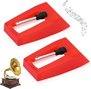 Greoer 2 Pieces Record Player Needle, Turntable Diamond Replacement Stylus Needles, Needles for Vinyl Record Player