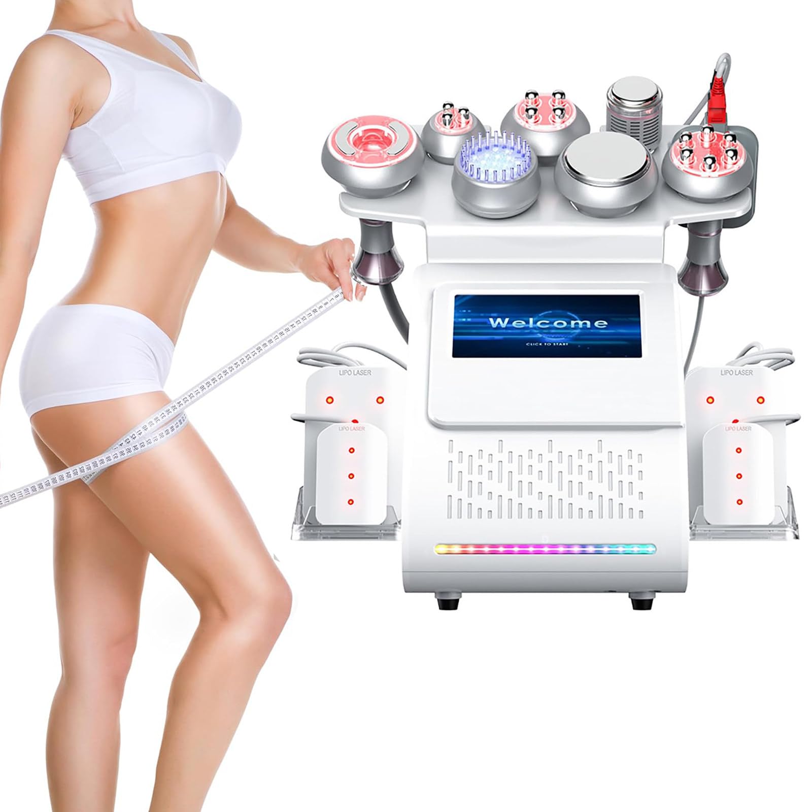 Zensefarin A 80K Vacuum Cavitation Machine,9 In 1 Radio Frequency Body Removal Fat Photorejuvenation Ems Weight Loss Machine Nti-Wrinkle Sculpting Beauty Device