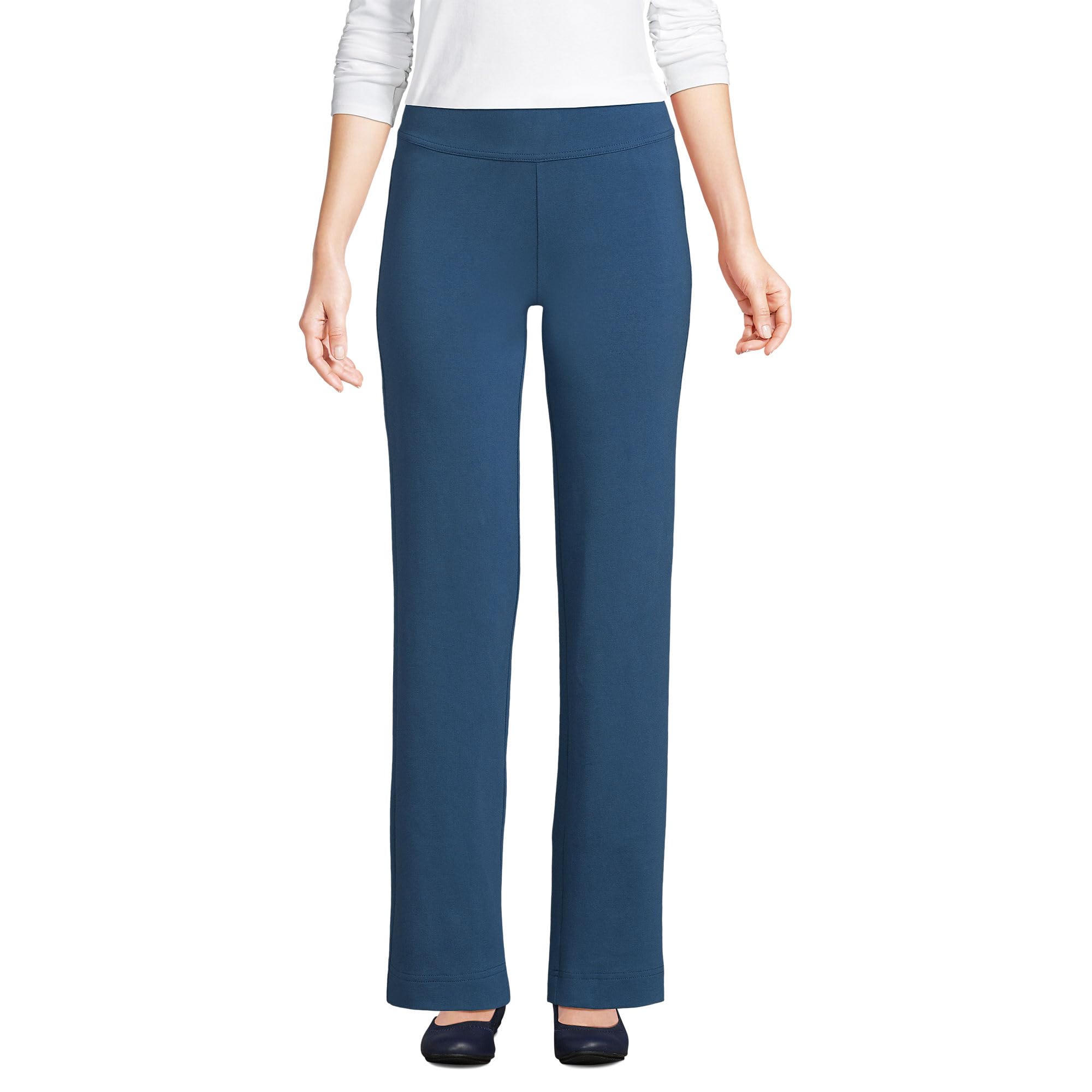 Lands End Womens Starfish Straight Pants Evening Blue Tall Large