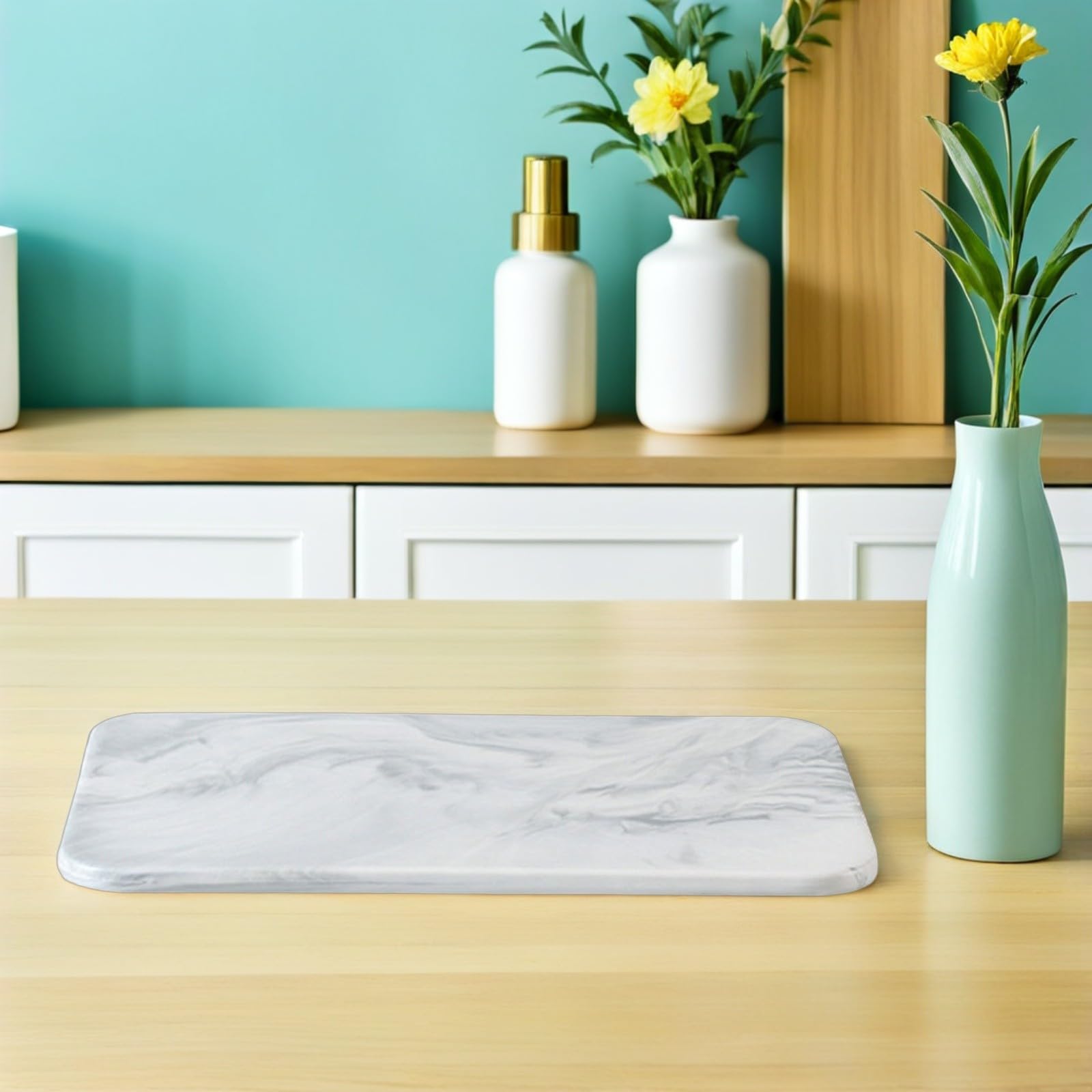 BESTOYARD Planche à Découper Facile à Nettoyer et Sécurisée en Céramique Effet Marbre pour Couper Légumes et Viandes, pour Cuisines Familiales et Hôtels