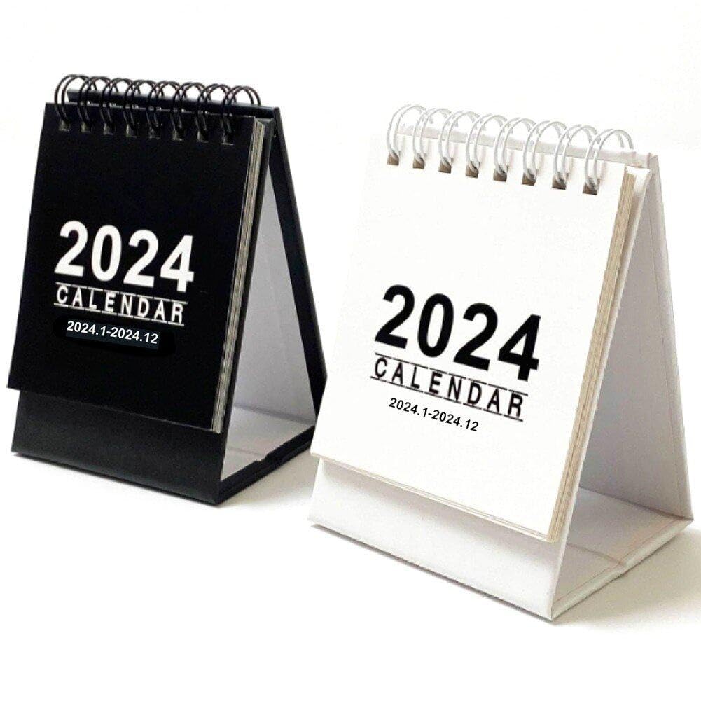 Mini-bureaukalender – 2023.7 T/m 2024.12, Staand Formaat 7,8 X 11 X 0,6 Cm, Marineblauw, Met Ringband En Stickers – Geschikt Voor Thuis, School En Kantoor