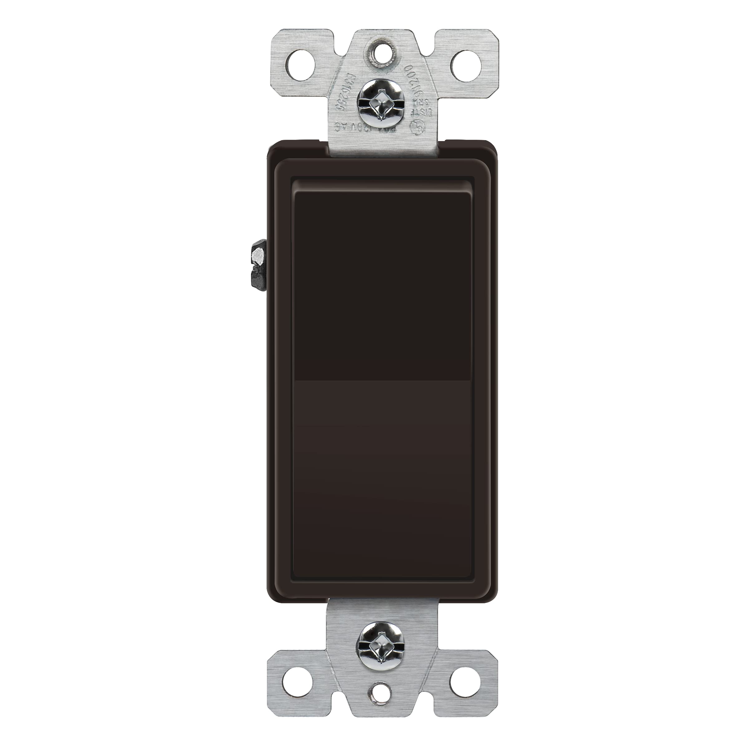 ENERLITES Single Pole Decorator Light Switch, 20 Amp Paddle Switch, Commercial Grade, 20A 120V-277V, Grounding Screw, Back Insert and Side Terminals,