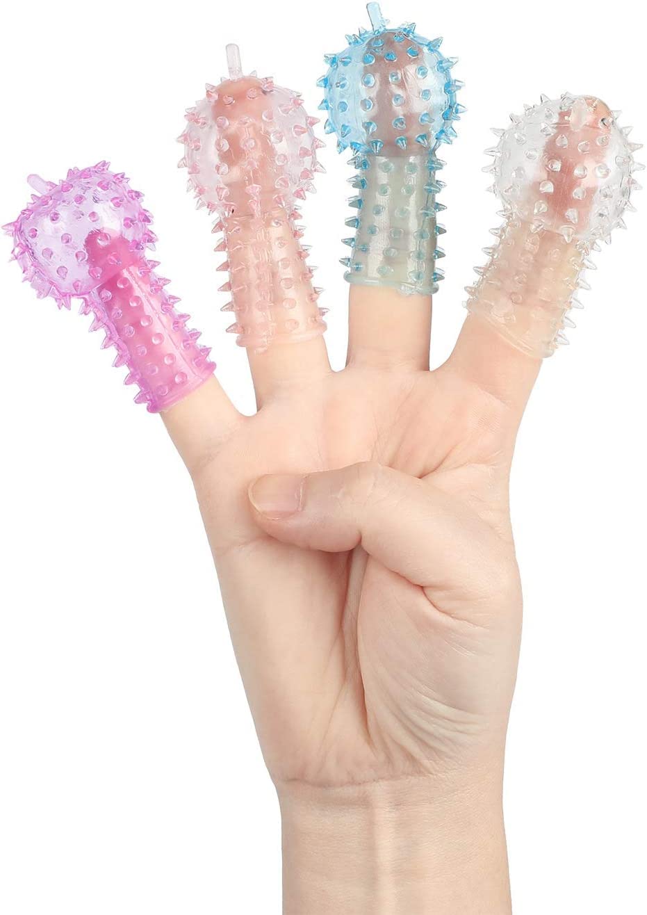 Juego de 3 piezas de fundas para dedos de oruga de silicona para parejas, juego de regalo para el día de San Valentín (color)