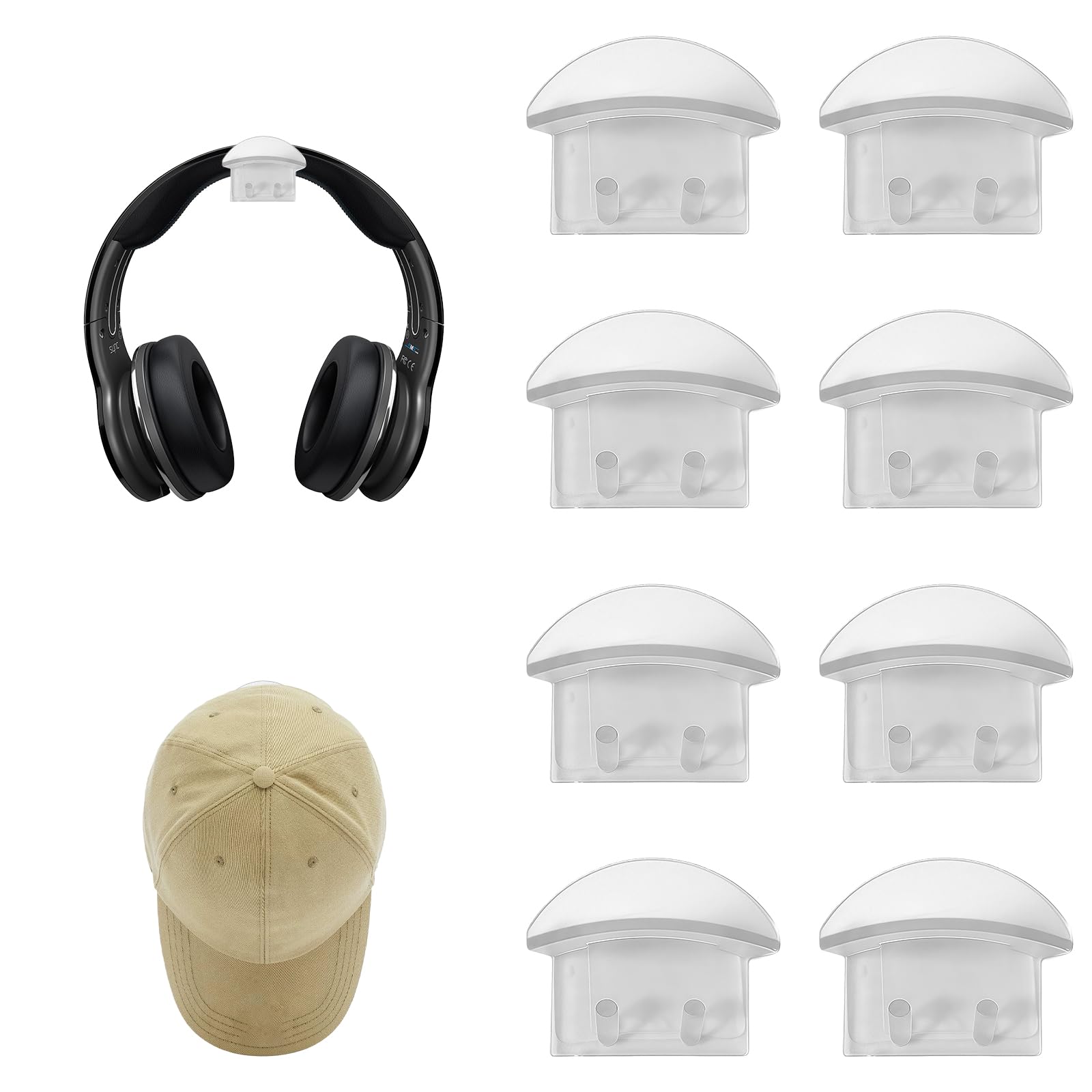 Buxuaaaa Clear Space Saving Adhesive Hooks Strong Abs Wall Mount Without Residues Hooks For Home Organization Damage Release Hanging