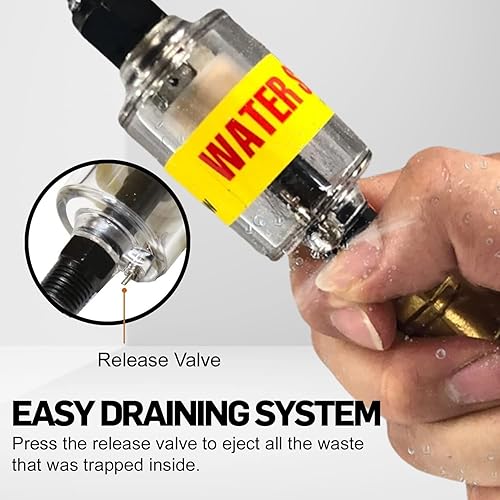 Miniatura 5 de LE LEMATEC Separador de agua con compresor de aire produce aire seco limpio filtro de compresor de aire y secadora de aire con válvula de drenaje
