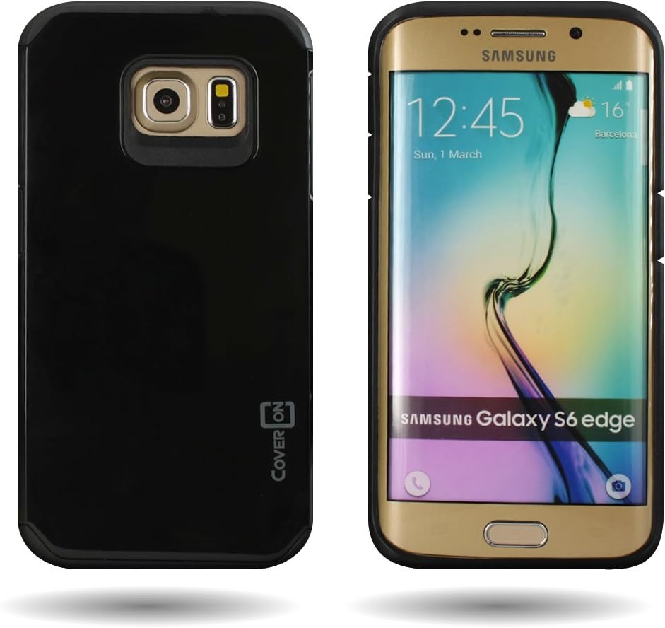 Samsung Galaxy S6 Edge Case, CoverON® [Slim Guard Series] Slim Dual Layer Armor Hard Cover Thin TPU Phone Case for Samsung Galaxy S6 Edge - Black