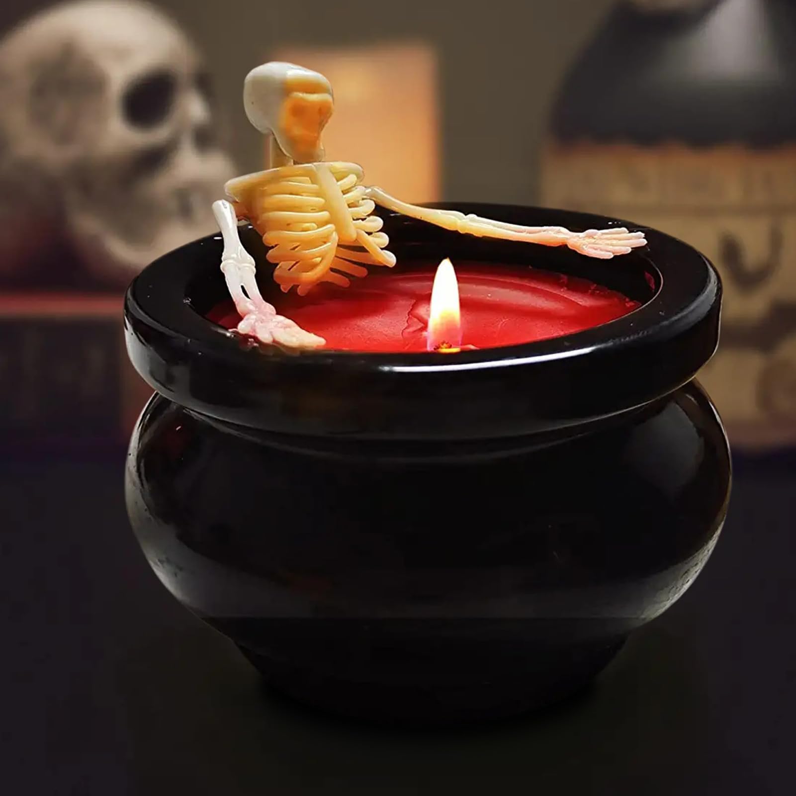 Upiorne Świece Gotyckie Straszne Świecące Długotrwałe Estetyczne Zapachowe | Halloween Dekoracje Świece Szkielet Straszne Dekoracje Do Wnętrz na Stół, Kominek, Półkę, Biurko, W Wiejskim, Dla Kobie