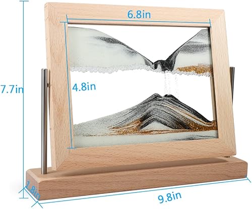 Vista 16 de Bochino Cuadro de arte de arena dinámico con marco de arena para decoración del hogar y la oficina Oro rosa