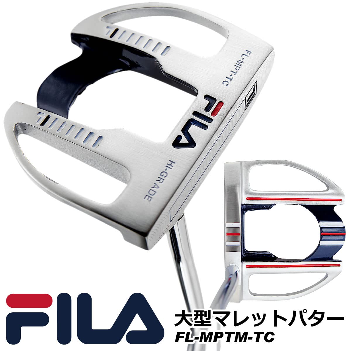 Amazon.co.jp: FILA GOLF メンズ 大型マレットパター FL-MPTM-TC