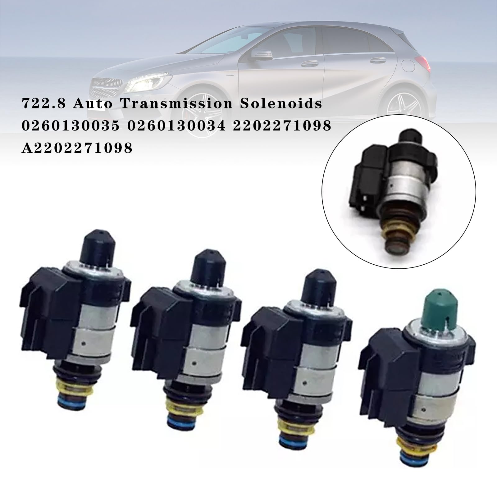 Topteng 722.8 Auto Transmission Solenoids 0260130035 0260130034 2202271098 A2202271098, Adatto per Mercedes Benz A/B Class 05-11 CVT FWD L4 1.5L 1.7L 2.0L