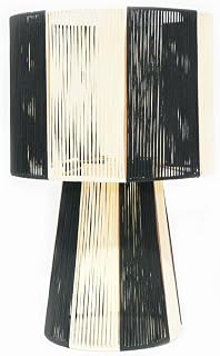 Table Lamp, String and Steel, Black and White, 30cm (D) x 46cm (H), Side Table Lamp, Bedside Lamp, Lamps for the Living Room, Home Décor & Improvement Essential