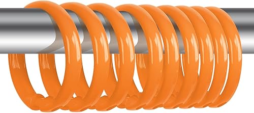 Miniatura 8 de Qulable Paquete de 12 anillos circulares para cortina de ducha, ganchos de plástico para baño, se deslizan fácilmente en la barra de ducha de baño