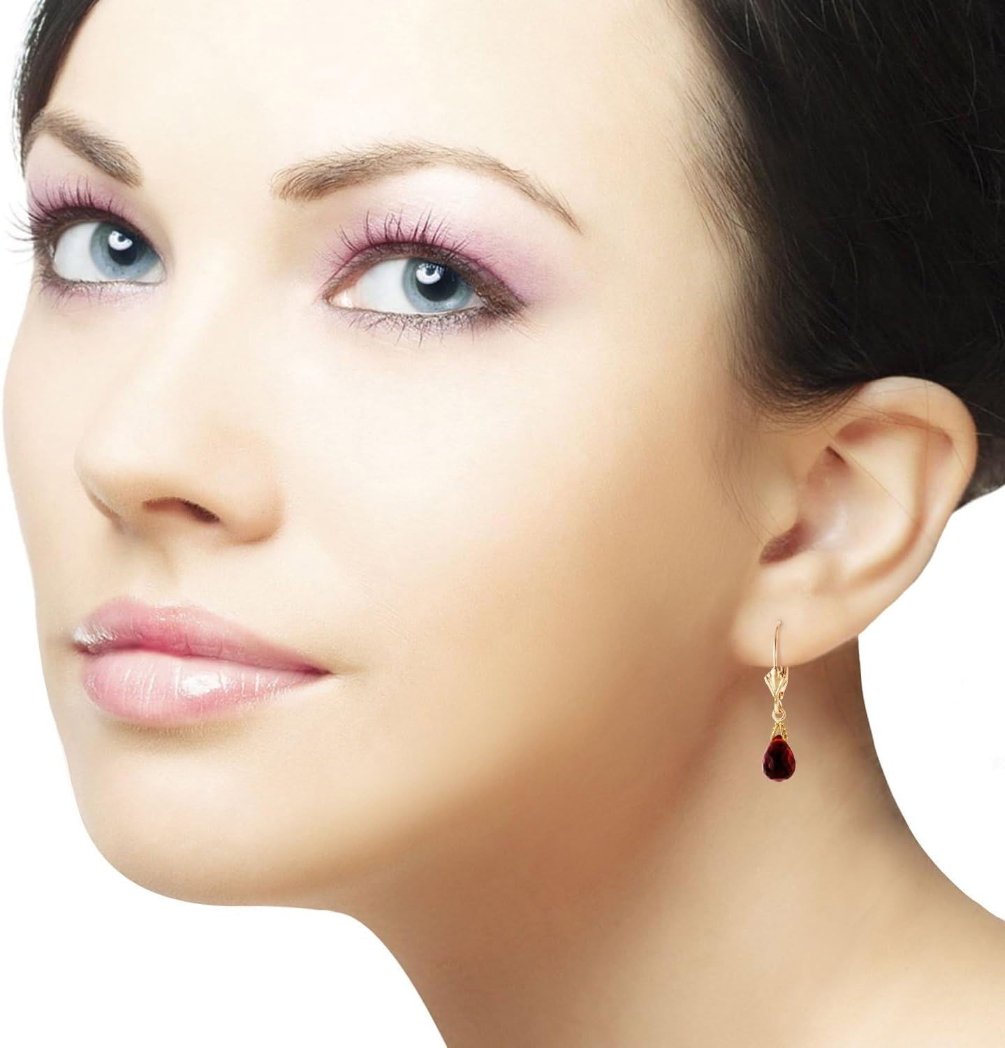 4.5 Carat 14k Solid Gold Leverback Earrings Briolette Garnet - Image 2