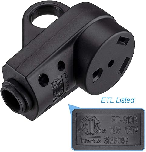 Miniatura 6 de Veepeak Enchufe hembra de repuesto para receptáculo RV de 30 amperios, TT-30R, resistente, 125V, 30A, clasificado, 3 puntas, conector de