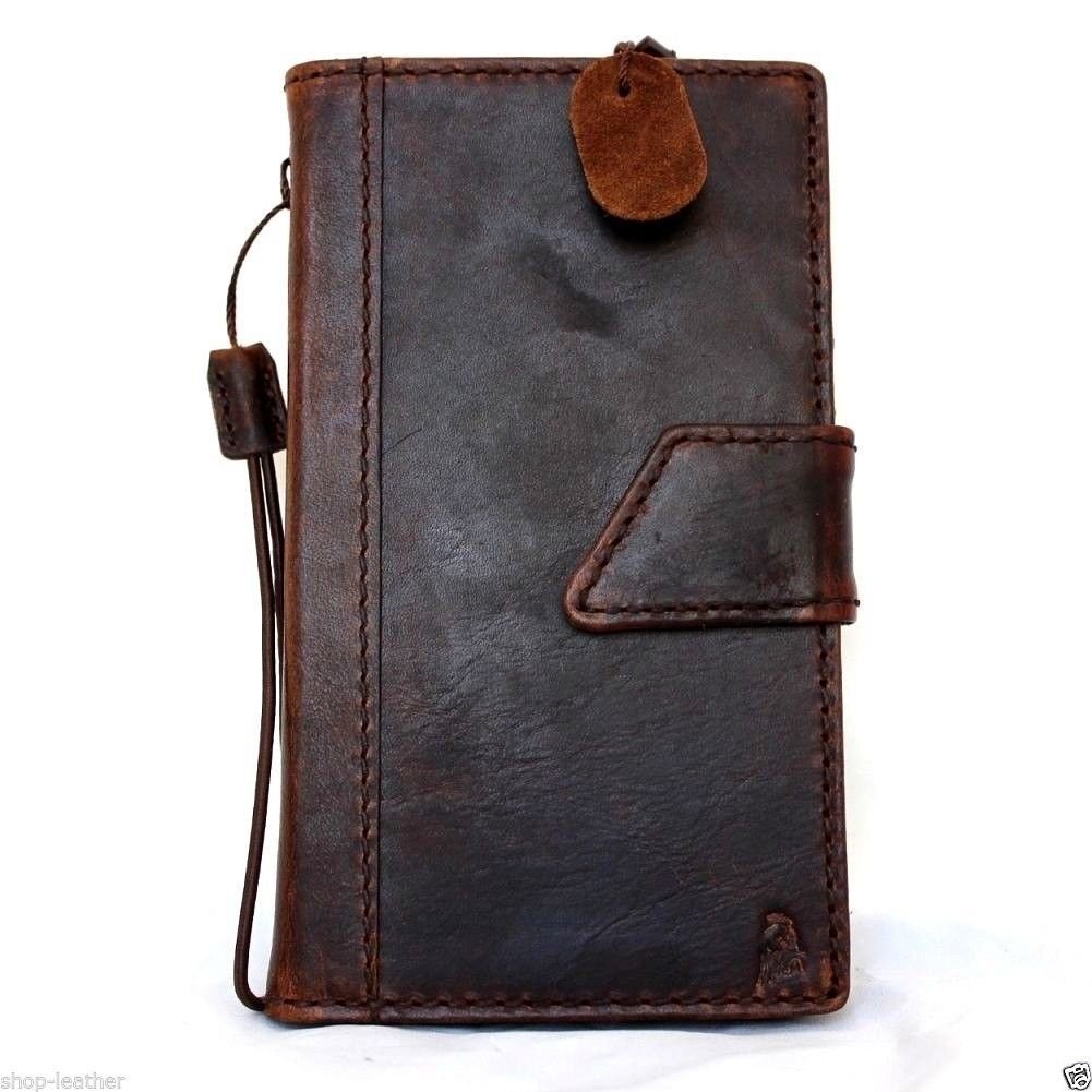 Genuine Italian Leather Case for Samsung Galaxy Note 4 Book Wallet Magnet Cover Brown Slim Business Handmade DavisCase