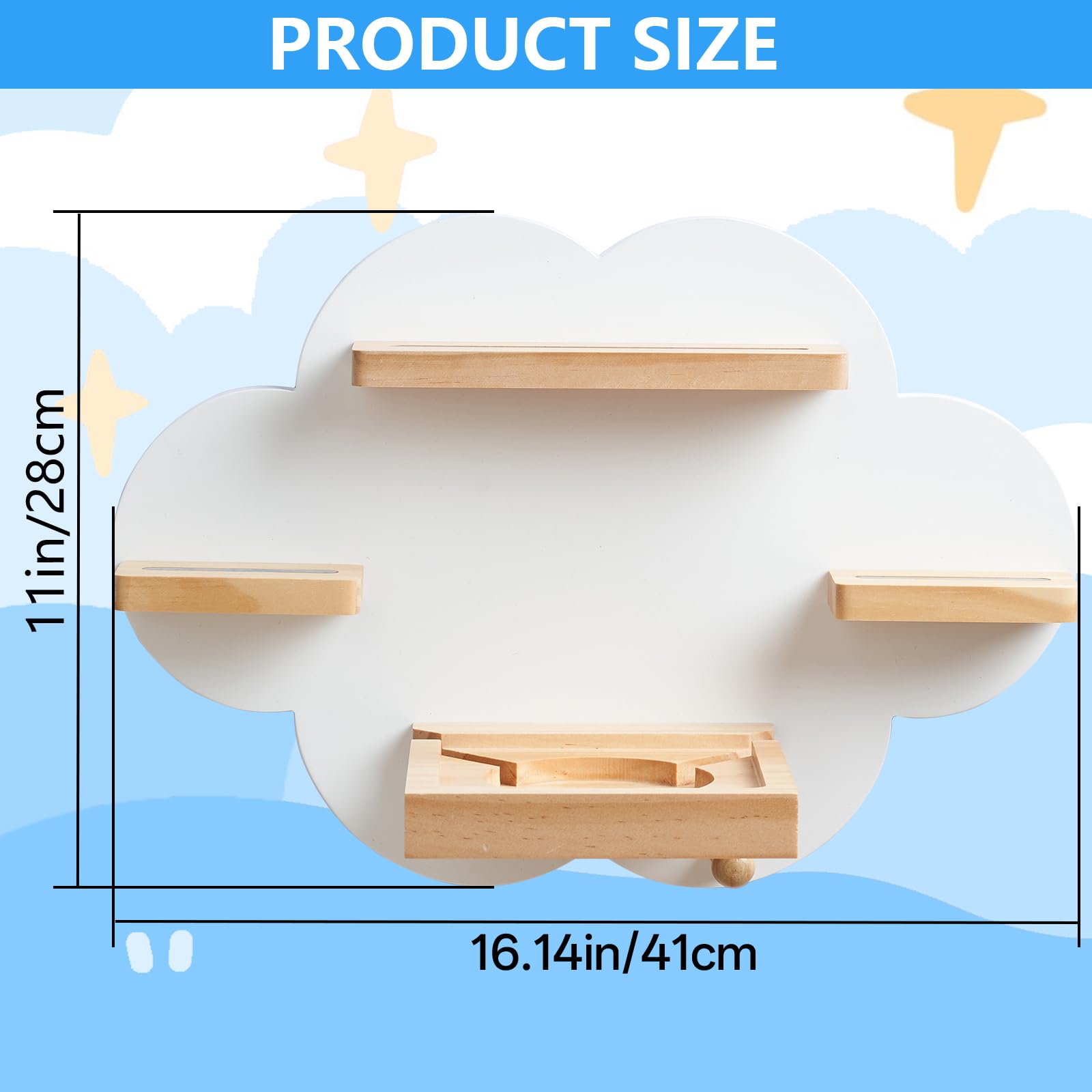 Gieanoo Cloud Tonies Regal,für TonieBox 2/1 Toniebox Regal für 12-15 Tonie Figuren Zeichen Tonie Regals Wolke kompatible Ladestation für Kinderzimmer,Babyzimmer (Weiß)