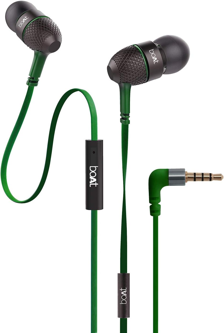 boAt Bass Heads 225 in-Ear Wired Headphones with Mic (Forest Green)
