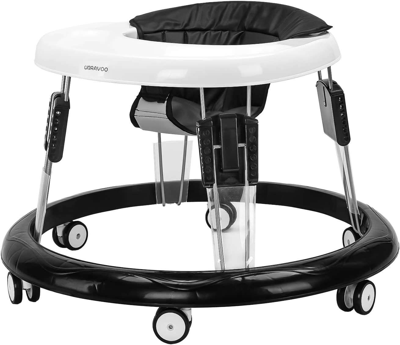 UBRAVOO Adjustable Baby Walkers for Baby with Easy Clean Tray, Universal Wheeled Walker, Anti
