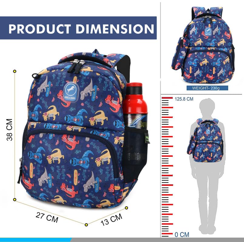 Image of Chris & Kate School Bags for Boys and Girls Elementary Primary Middle, Water resistance Kids Book Bags for Aged 4 to12 Back to School, College, Daily use Free Stationery Pouch and Rain /Dust Cover