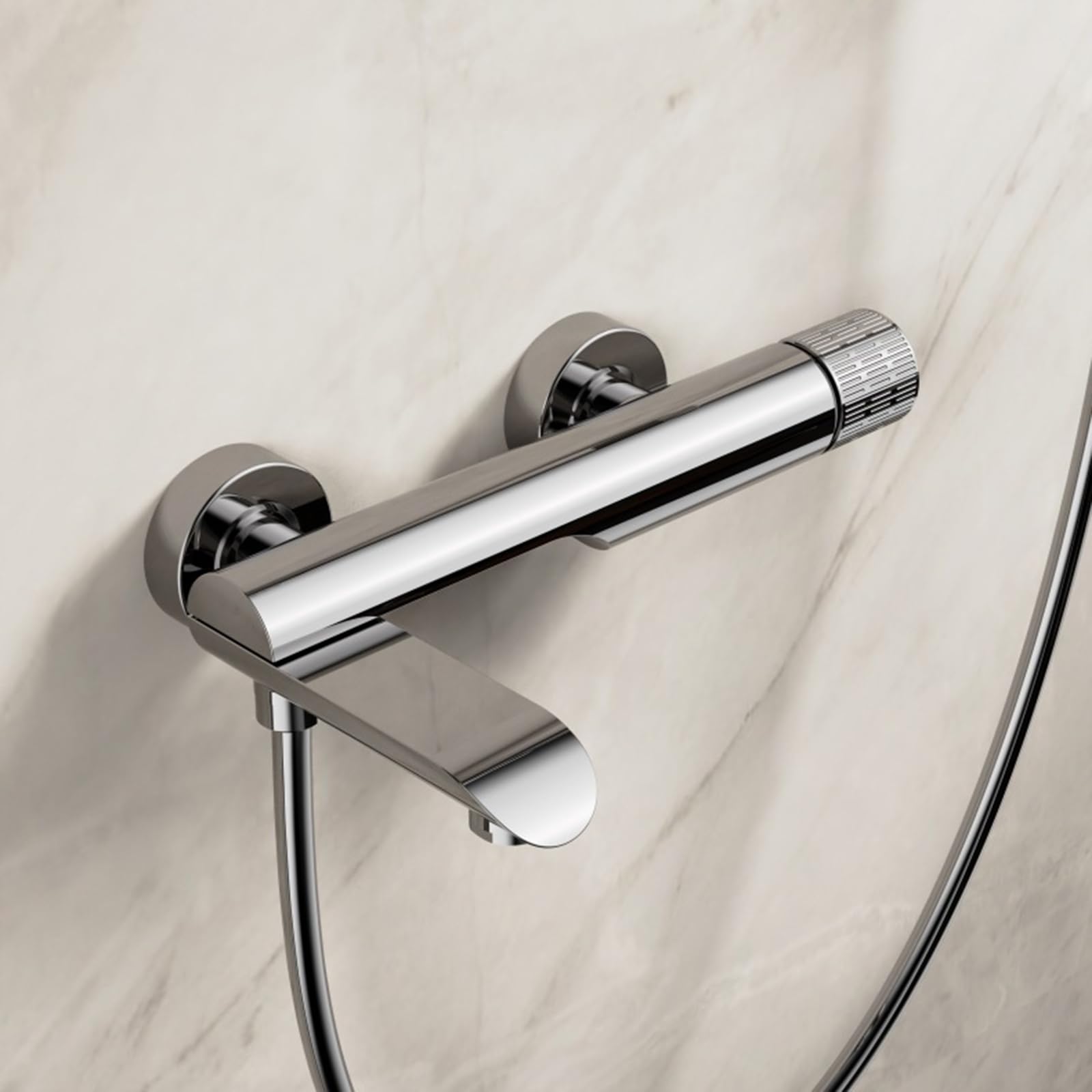 XJTNLB Grifo de Bañera con Barra de Ducha Grifo Ducha Pared Cromado Grifería Monomando de Bañera y Ducha Hecha de Latón