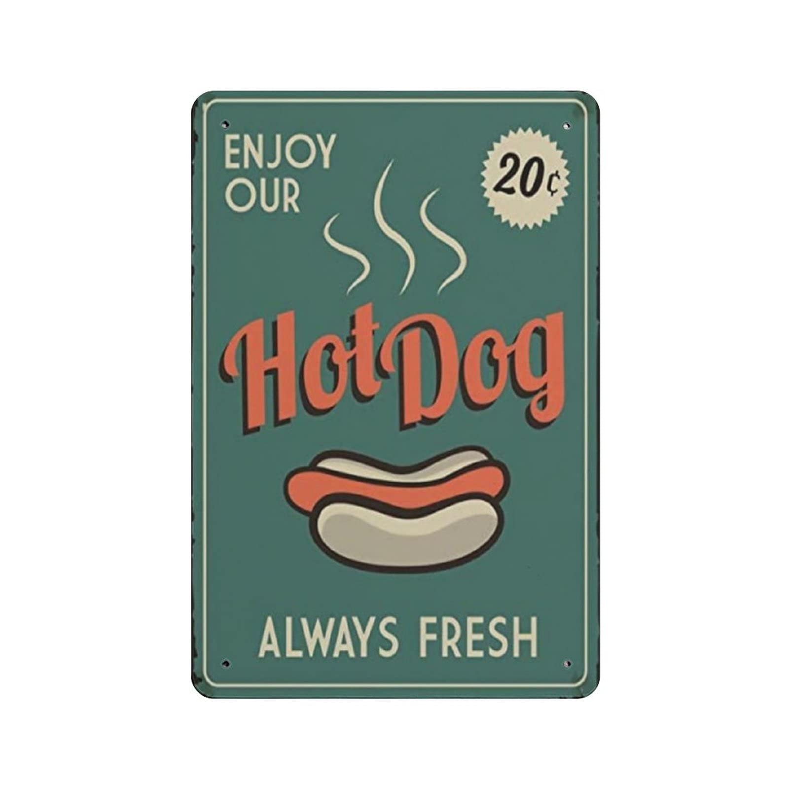 Metal Tin Sign Enjoy Our Hot Dogs Vintage Tin Poster Metal Sign Wall Decoration Country Kitchen Home Garage Decor 12"x8"