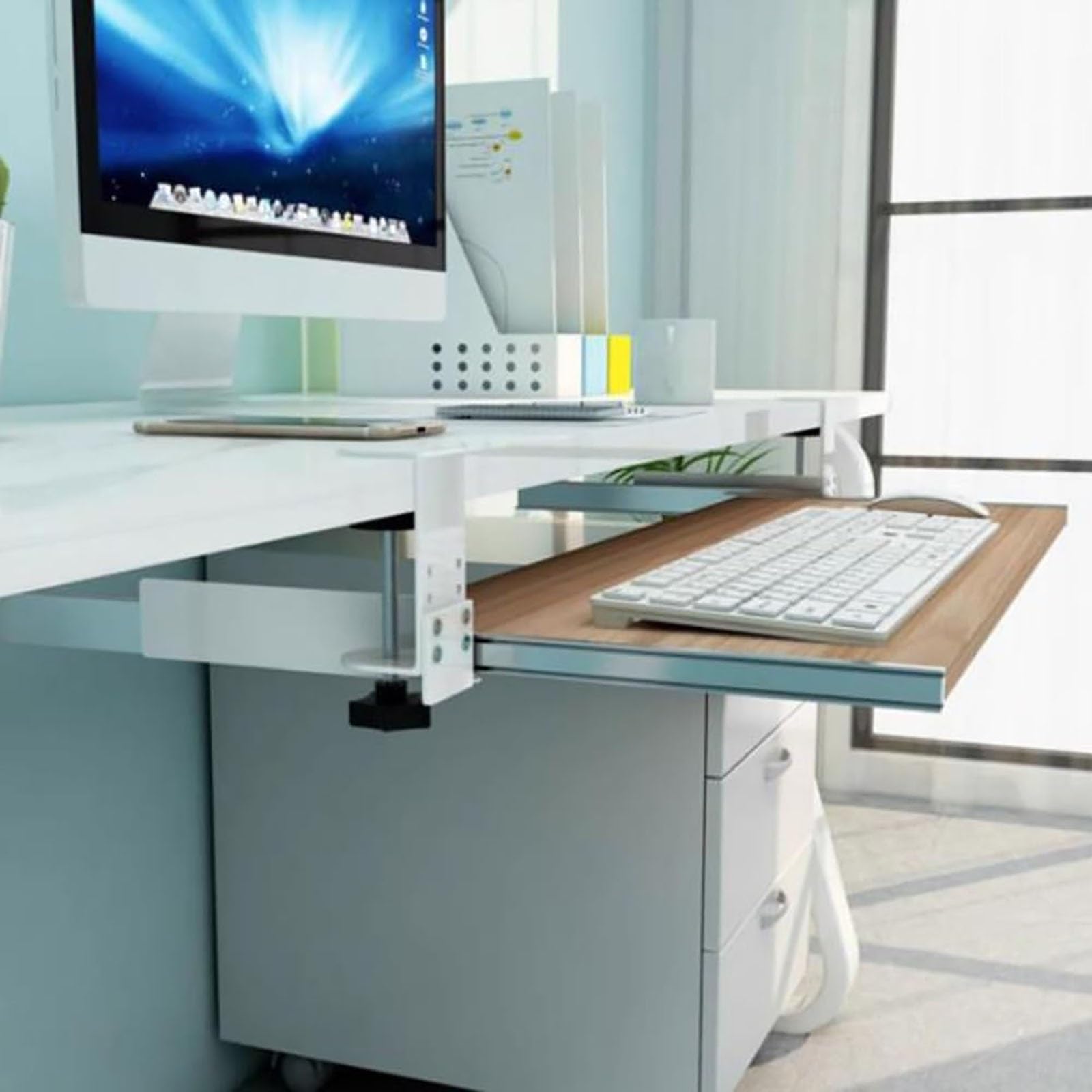para Teclado Debajo del EscritorioAadjustable para Teclado y Ratón de Ordenador ómica Deslizante para Ratón y Teclado Extensor de Escritorio de Ordenador para Estudio en