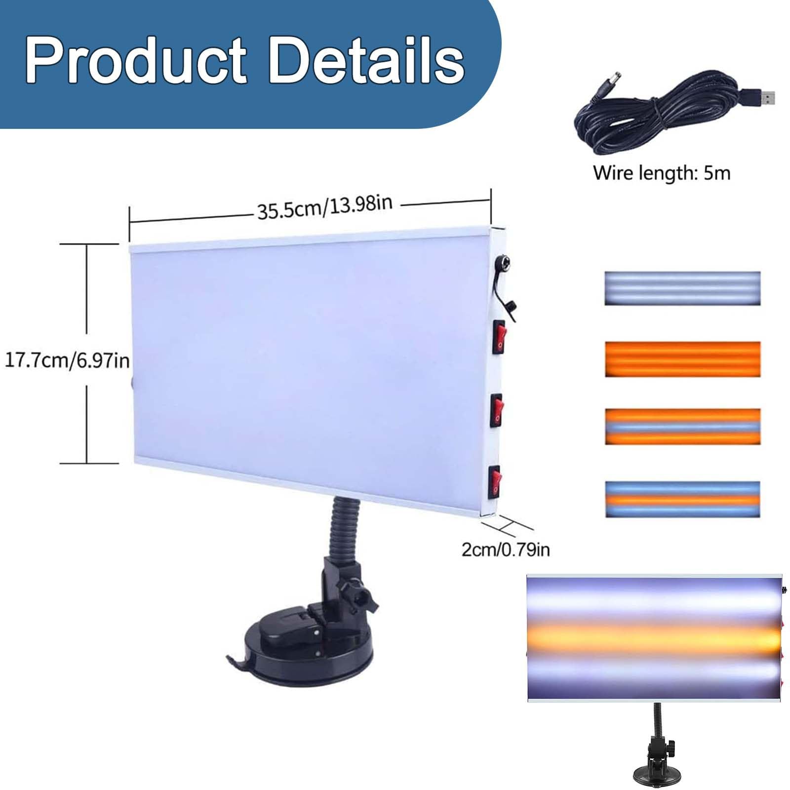 Lampada Dent Removal Luce LED - Paintless Dent Removal con Supporto Regolabile, Strumento di Riparazione Ammaccature Auto