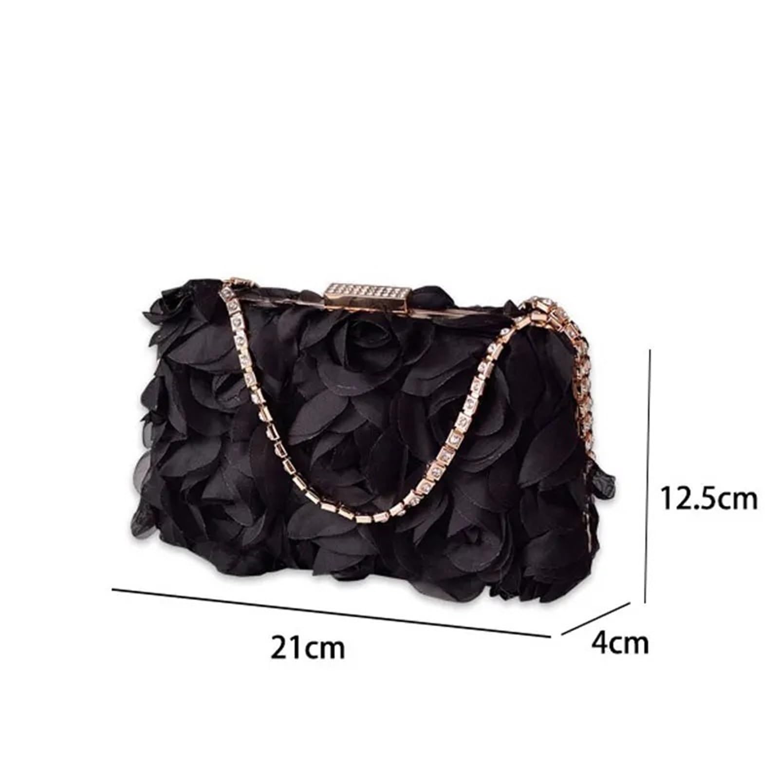 Damen 3D Blumen Clutch Tasche Frauen Süße Chiffon Floral Abend Party Handtasche Luxus Handgemachte Strass Kleid Tasche Büro Dame Vielseitige Umhängetasche