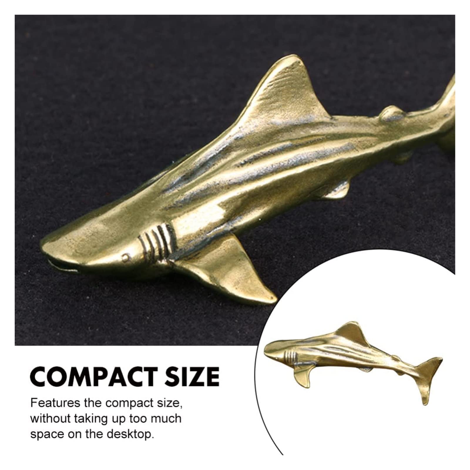 Amazon.co.jp: 銅像 彫刻工芸品 真鍮 サメの置物 魚 ミニチュア 海 海