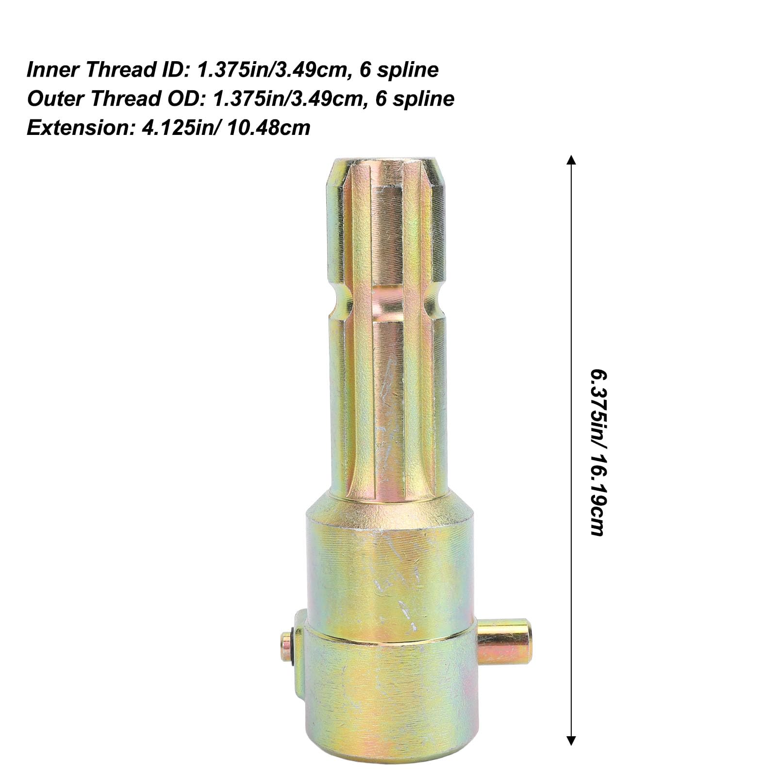 Drfeify Adapter Przedłużający WOM Metalowy Przedłużacz Wału Odbioru Mocy 1 3 8 Cali 6 Wielowypustów PA09 4 125 Cali Szybkozłącze do Ciągników o Mocy do 70 KM i 3-punktowego Szybkozłącza