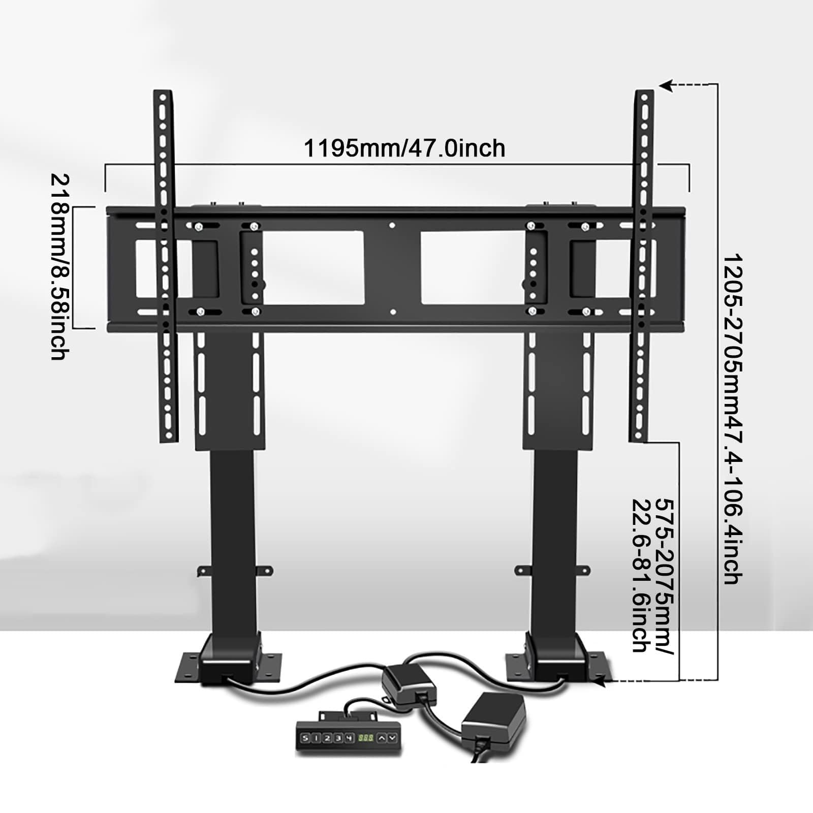 Soporte De Suelo para TV LCD, Soporte Elevador Eléctrico Telescópico para TV, Soporte Motorizado para TV, con Control Remoto Y por Interruptor Y Función De Memoria Inteligente