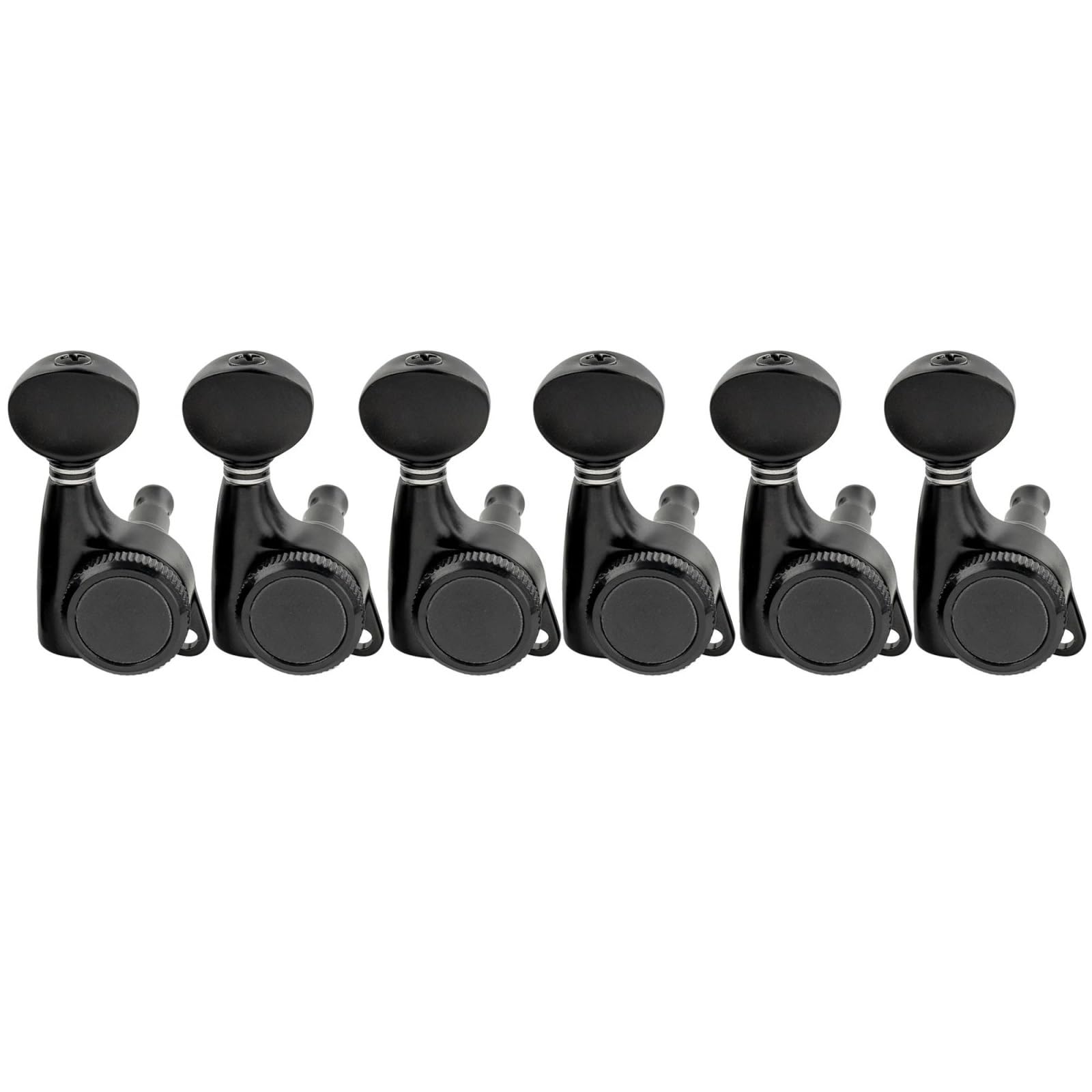 Professionelles 6er-Pack Komplett Versiegeltes Mechanik-Verriegelungssystem Für ST-Tele-E-Gitarren Gitarrenwirbel-Set(Black)