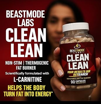 Non-Stim Fat Burner – Clean Lean Caffeine-Free Weight Loss Pills, Thermogenic Belly Fat Burner for Men & Women, Natural Metabolism & Appetite Support – Beastmode Labs Non Stimulant