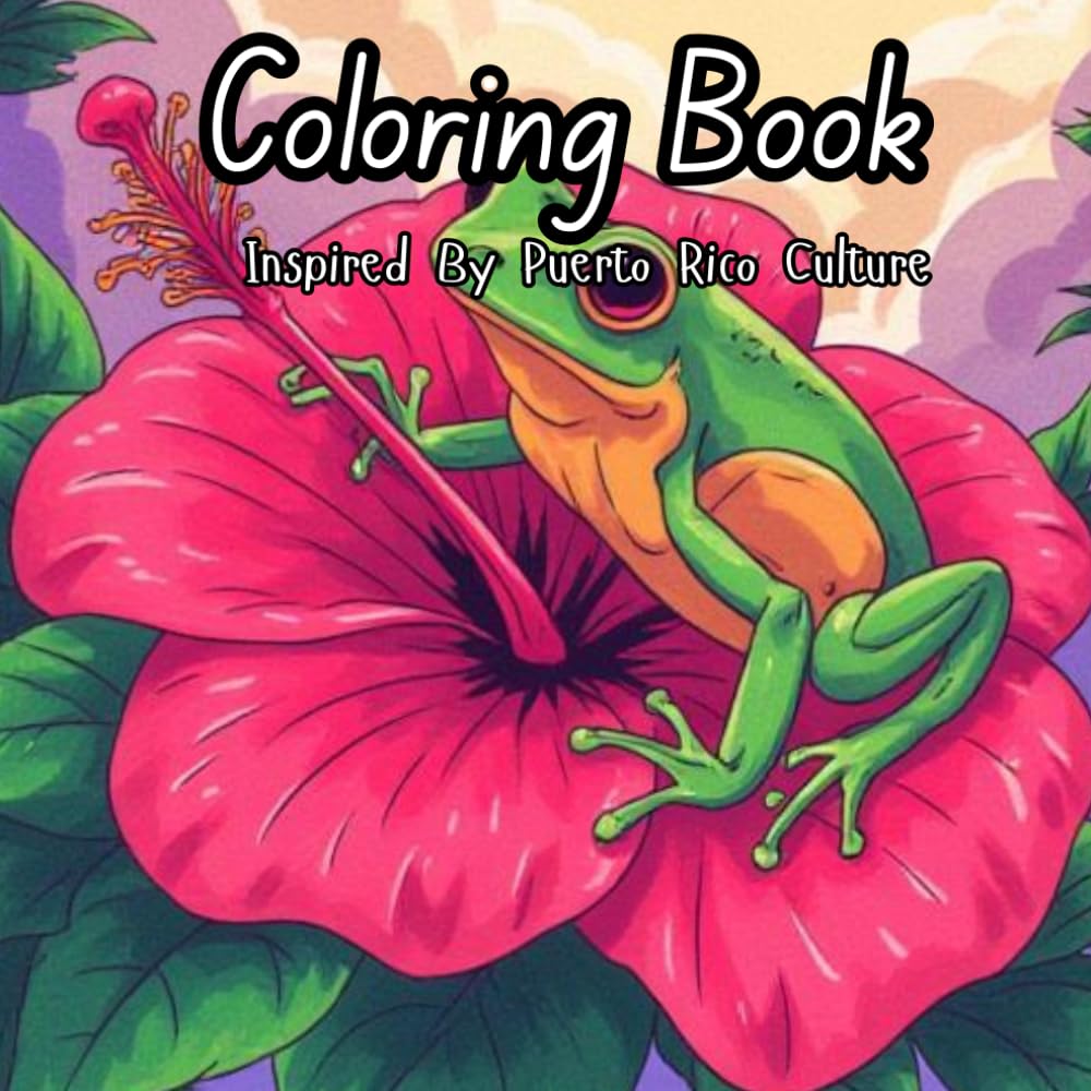 Puerto Rico Culture Coloring Book for Adults: Fun Boricua Culture, Flag, Animals, Landmarks, and Island Life Coloring Pages