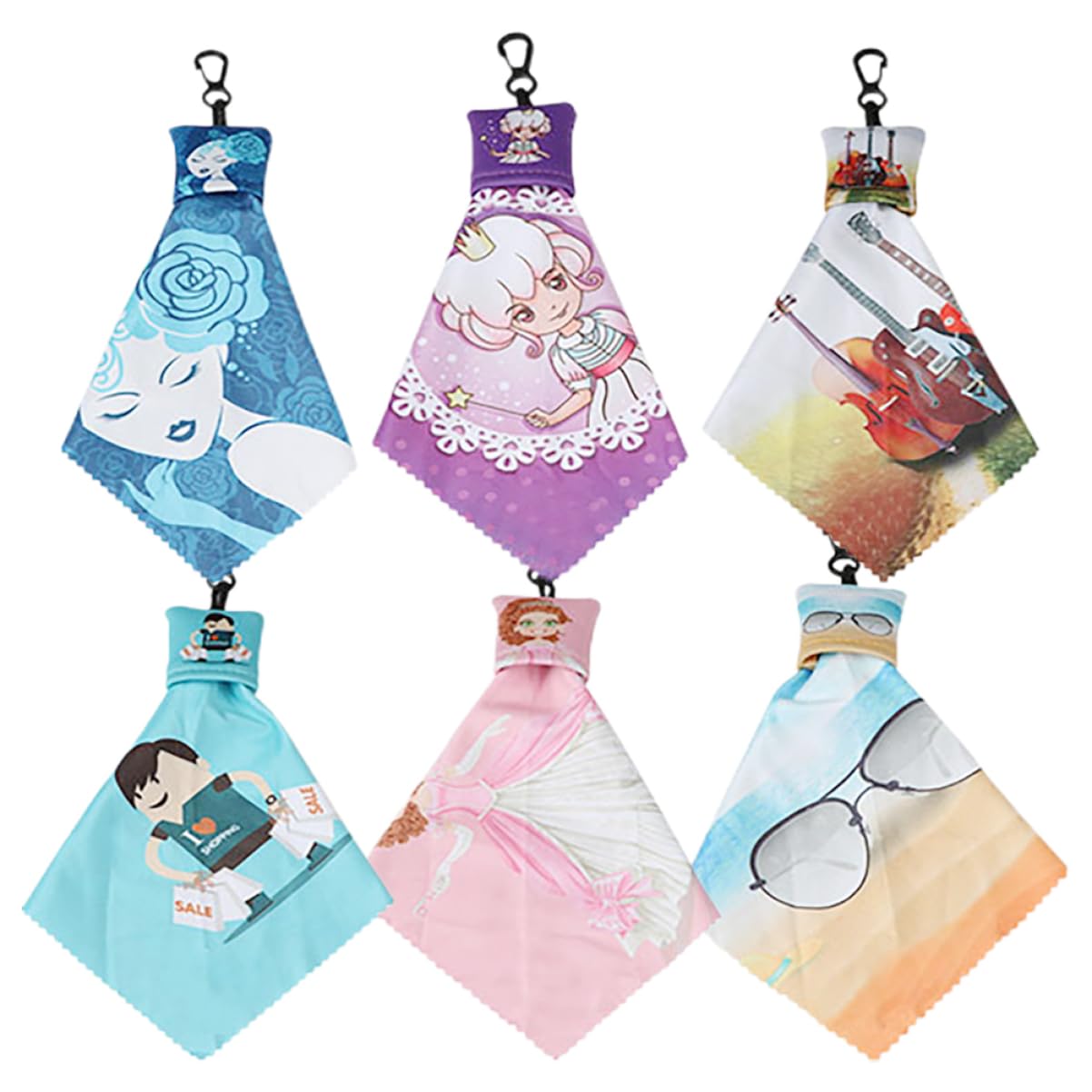 COLLBATH 4 Set Di Panno Per La Pulizia Dello Schermo Del Telefono Portatile Panno Per La Pulizia Delle Lenti Bifacciale Per Occhiali Fotocamera Chiave Dellauto 6 Pezzi * 4