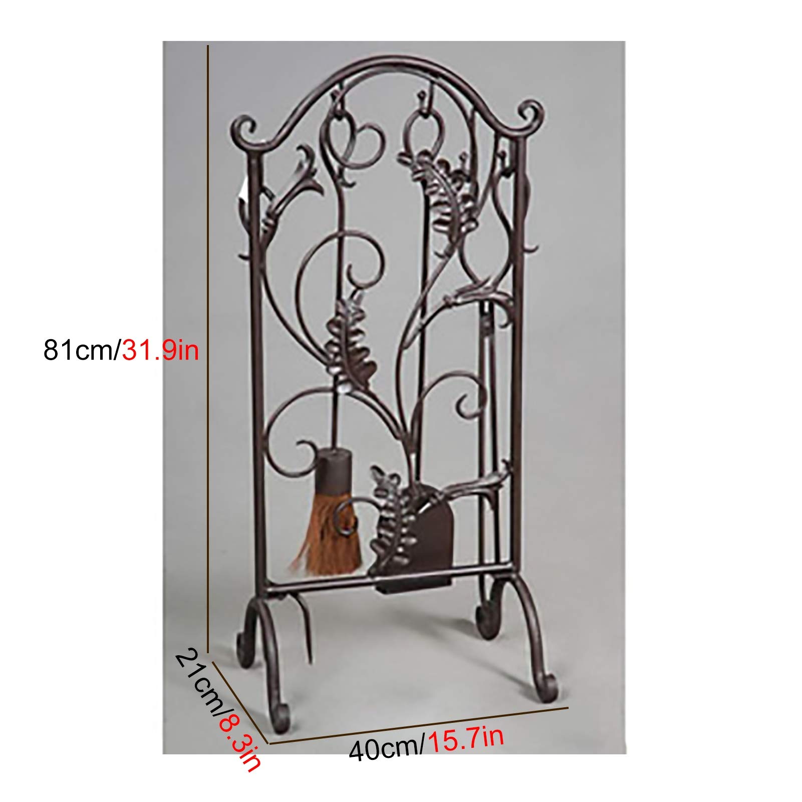 Set di Attrezzi per Camino salvaspazio, Set da 5 Pezzi per caminetto con Design a Spirale Decorativa, Set per braciere in Ferro battuto, Altezza 81 cm.AIBHT52820254