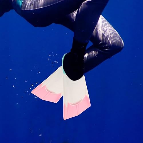 Miniatura 6 de Silicone Short Swim Flippers for Adults and Training Snorkeling Gear with Yellow Blue Pink Design Lightweight Diving Flippers for Swimming Technique