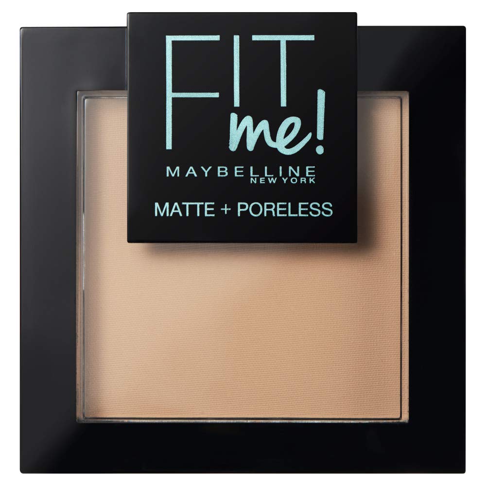 Maybelline New York Fit Me Matte&Poreless Cipria Opacizzante e Fissante, Pennello e Specchietto Inclusi, 120 Classic
