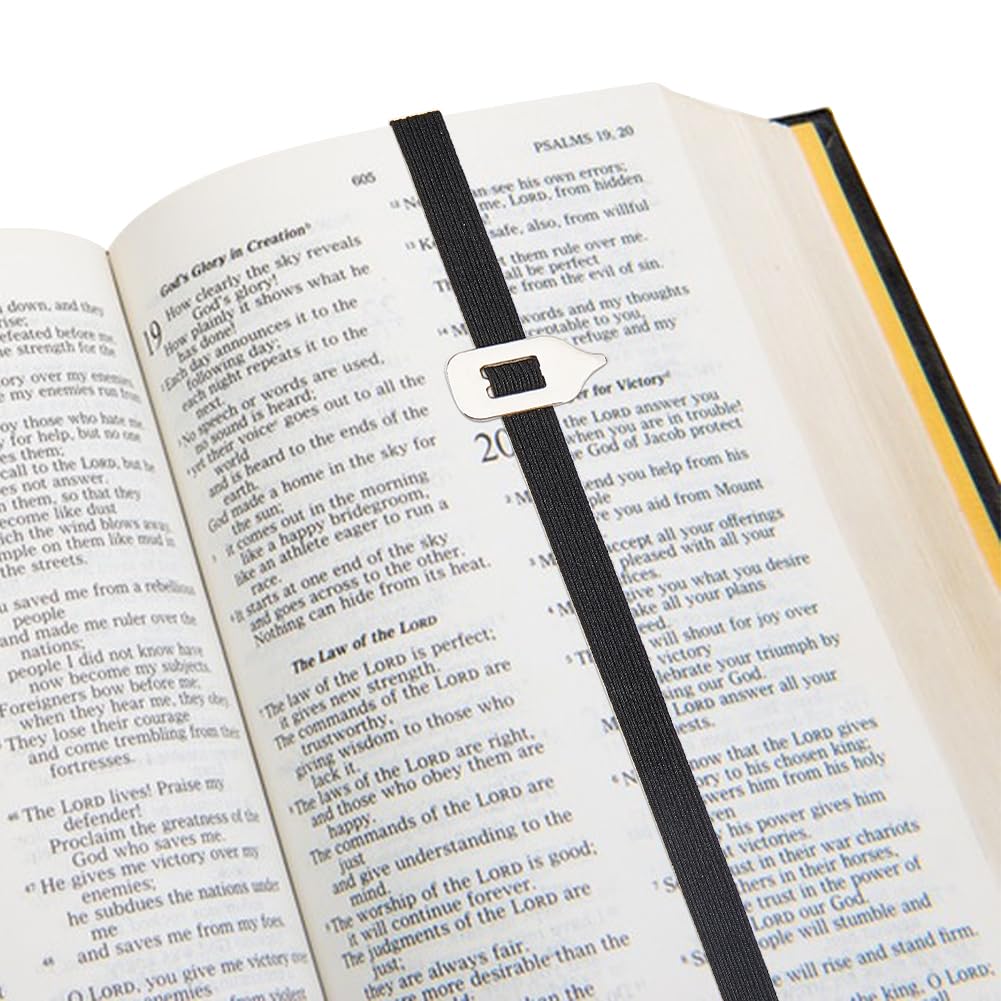 CRASPIRE Elastic Bookmark Black Book Marks with Pointer Elastic Rope Band Strap Planner Bookmarks Page Tags for Reading Library Lovers Teachers Classmates Friends Birthday Gifts