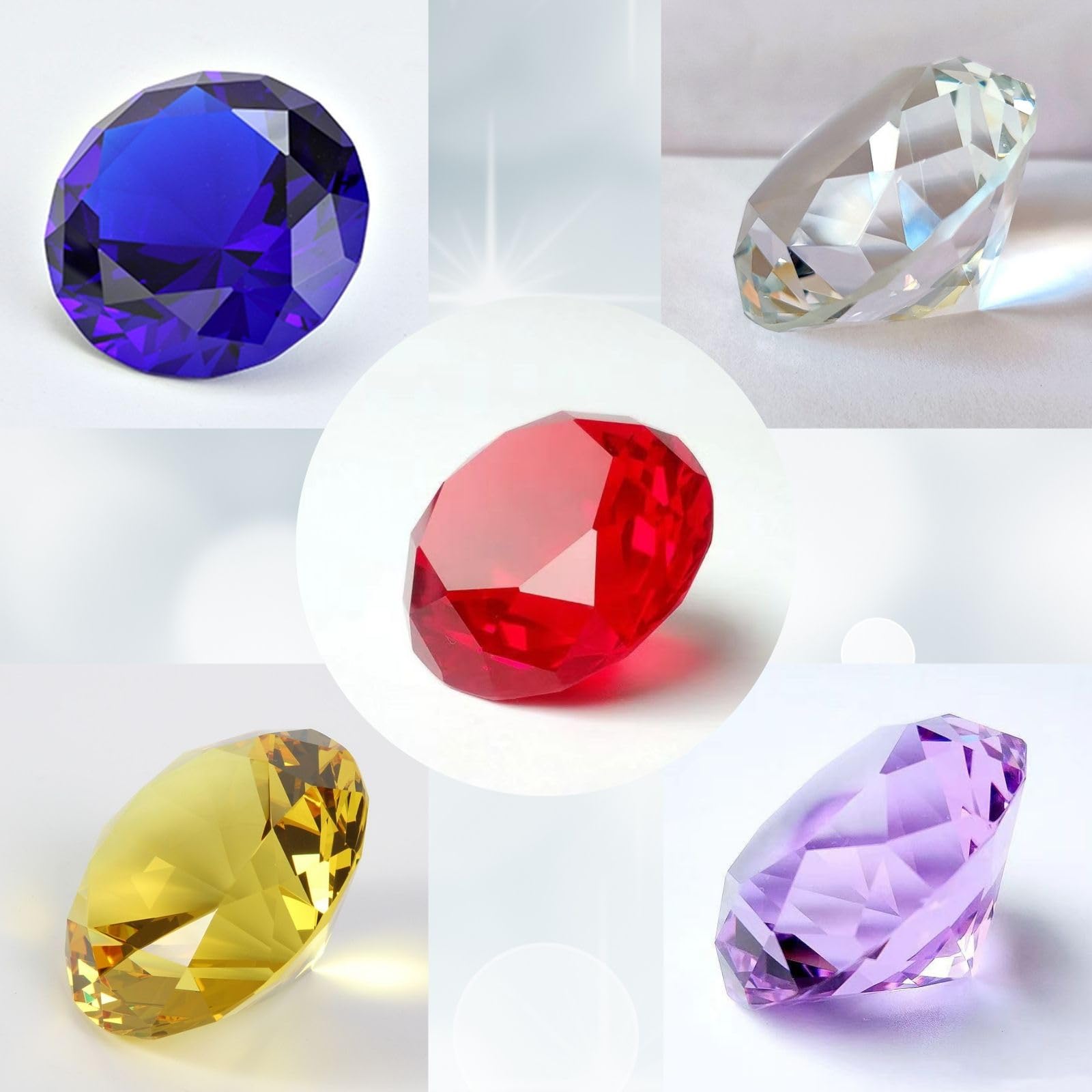 Amazon | Shantia クリスタル 水晶 ダイヤモンドカット 60mm ペーパー