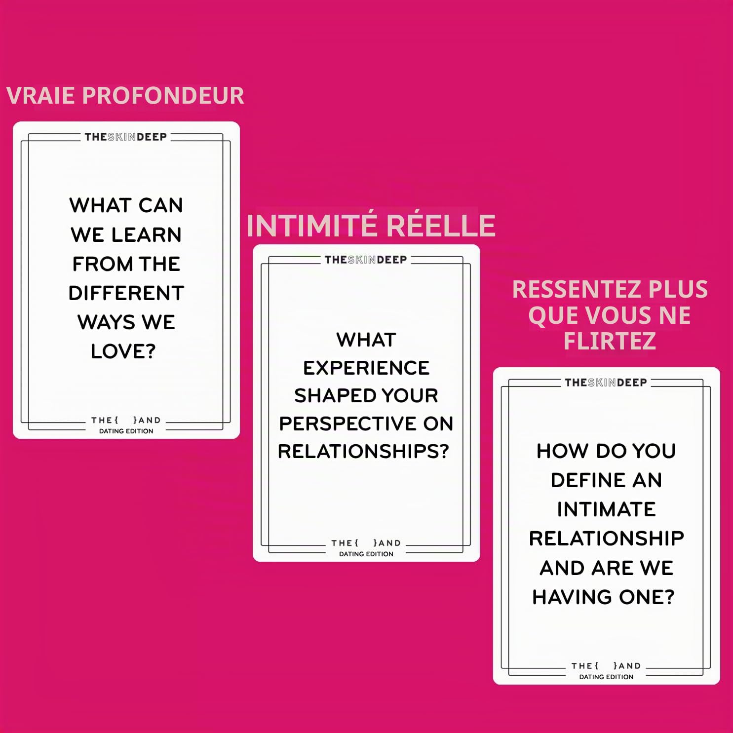 {THE AND} Jeu de cartes édition de rencontres, jeu d'expérience humaine pour adultes