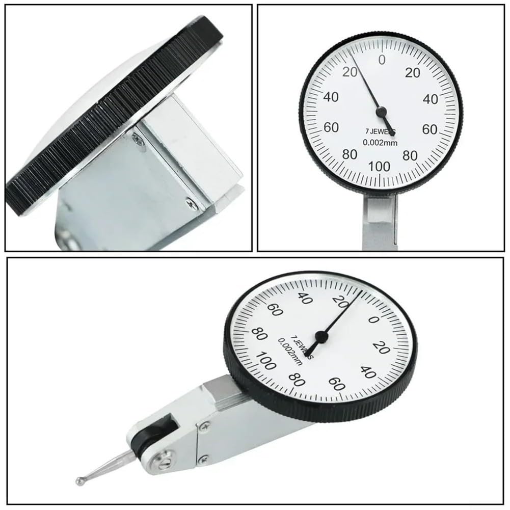 Palanca para calibre que proporciona un rango de 0 a 0,2 mm y precisión de 0,002 mm con 40 mm de diámetro, adecuada para uso mecánico