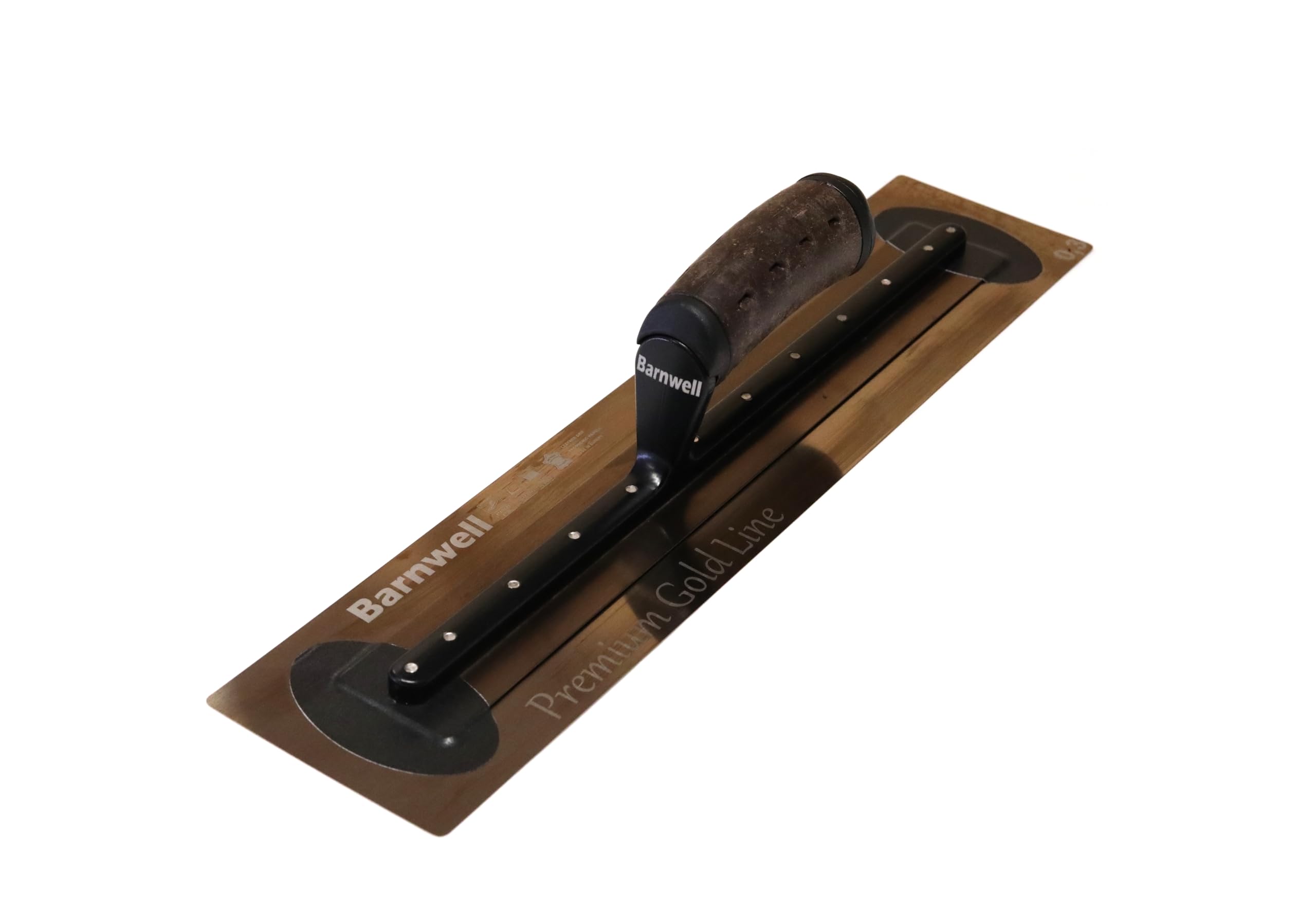 Barnwell Premium Flexi Gold Leather Handle Finishing Plastering Trowel Stainless Steel (11" - 18") (18" x 4" Wide)