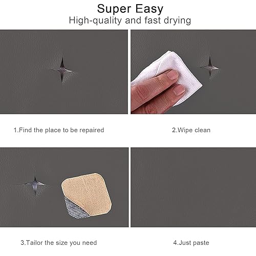 Miniatura 5 de Cinta de reparación de cuero, parche de reparación de cuero autoadhesivo para sofá, muebles, sofás, asientos de automóvil, kit avanzado de