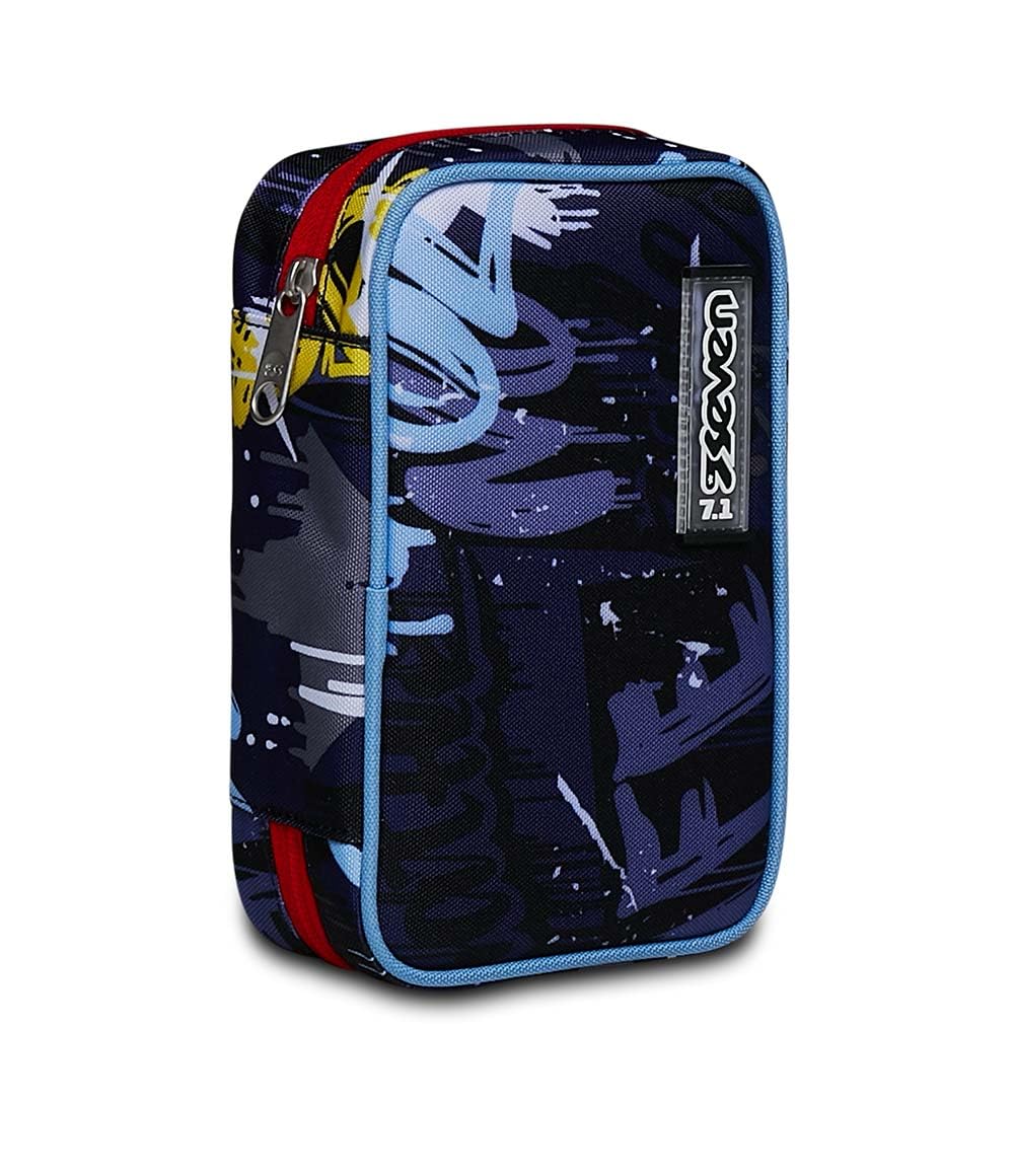 Seven Federmäppchen, Mäppchen, Mehrfarbig, Federtasche für Schreibwaren, gefülltes Etui mit Stiften, Kugelschreiber & mehr, aufklappbar, Mädchen & Jungen, Schule&Grundschule, XXL
