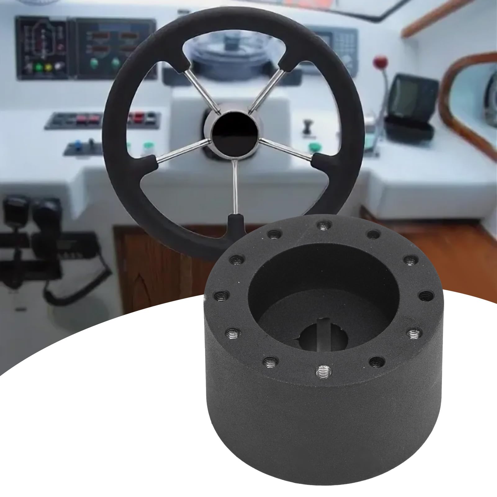 6 -Loch -Hub -Adapterlenkrad, Keyway Metall Struktur Marine Hub -Adapter für Grant, NRG, Lecarra, GT -Aufführung, Boote mit 3/4 Zoll Key Slot -Schlüsselloch
