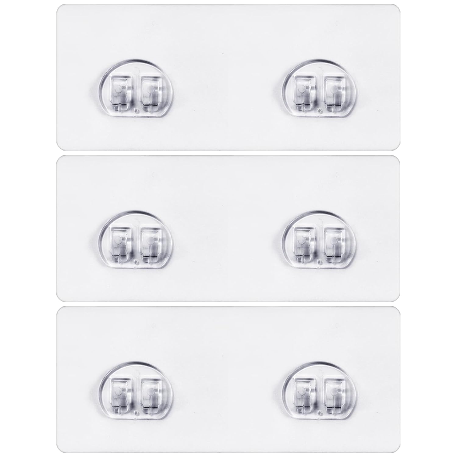 Sanyakti 3-Pack Shower Caddy Adhesive Replacement Transparent Adhesive Hooks Stickers Strong Hook Strip for Shower Caddy Basket Shelf