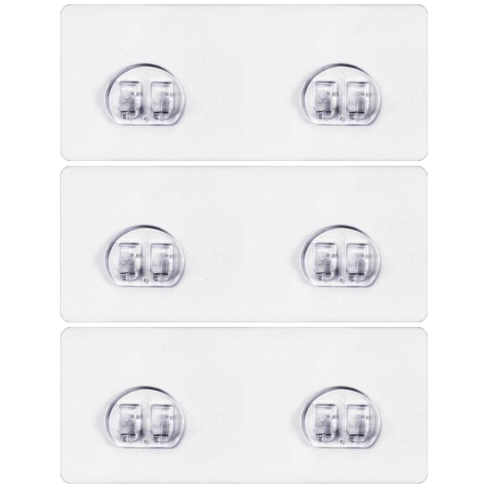 Sanyakti 3-Pack Shower Caddy Adhesive Replacement Transparent Adhesive Hooks Stickers Strong Hook Strip for Shower Caddy Basket Shelf