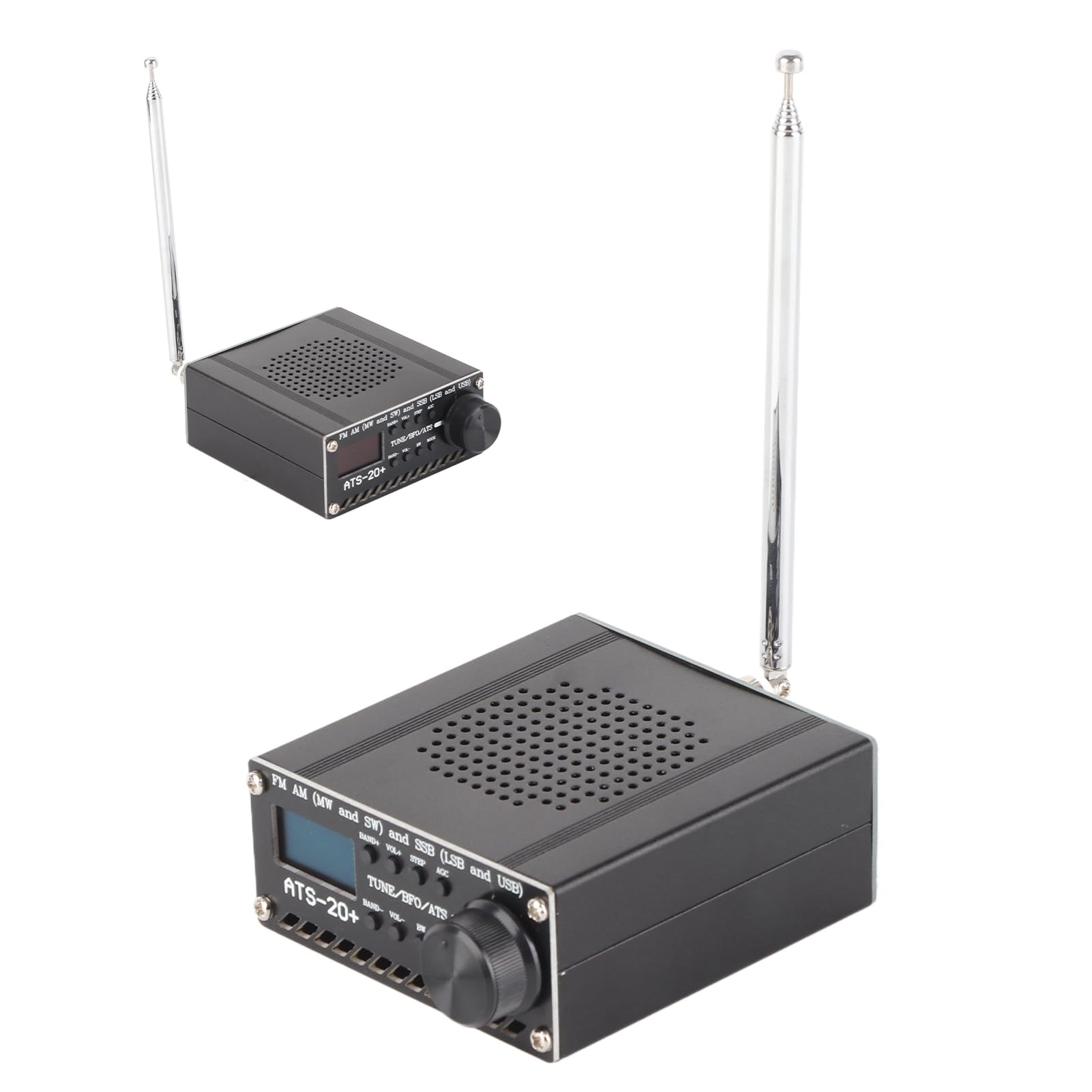 SI4735-RDS-ALL-OLED, Receptor, Carga USB, Am LW MW SW SSB, Long Service Life, Antenna BNC, Altavoz 1W (con) Batería de Litio de 3.6V, para Salida de Audio